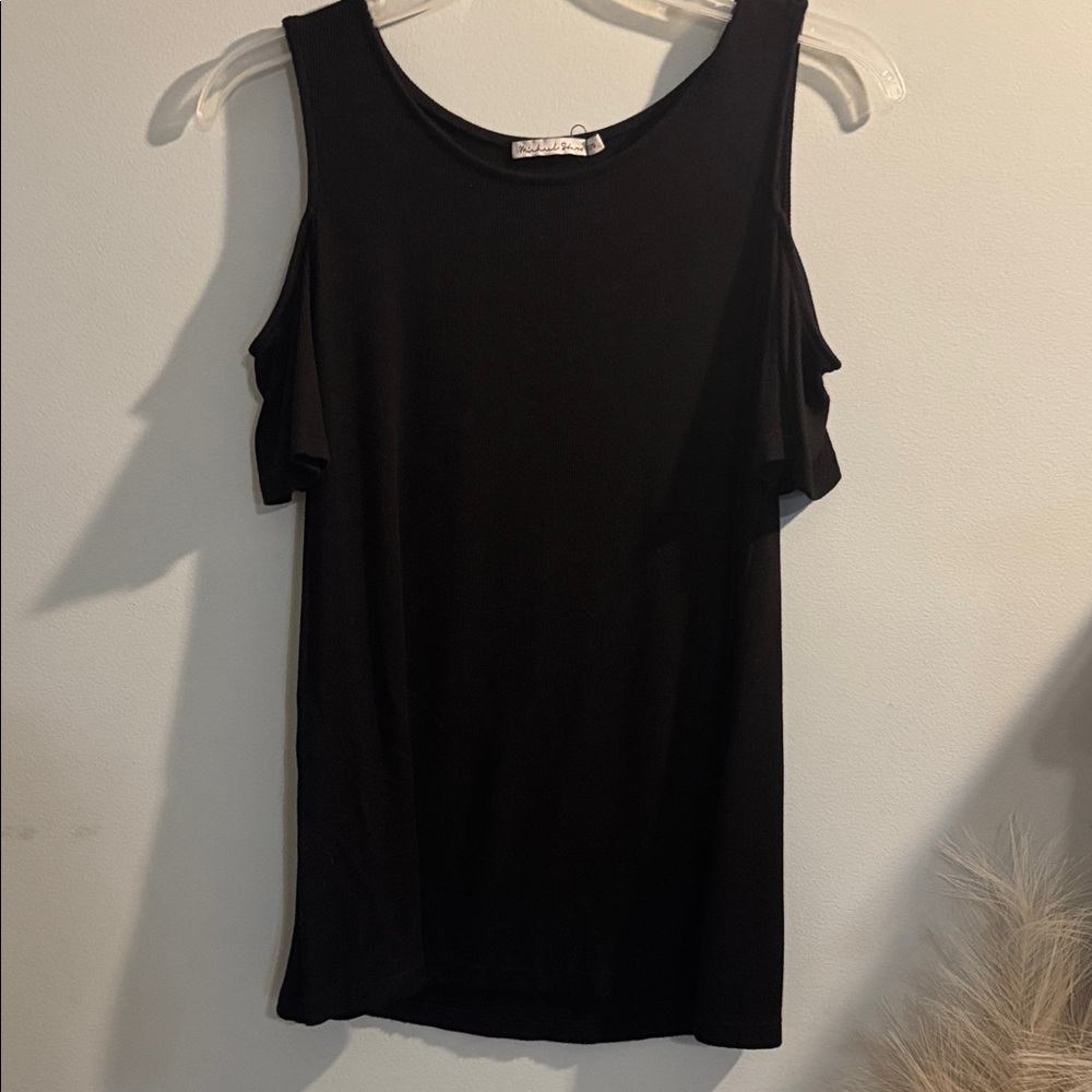 Black Cold-Shoulder Women’s Top